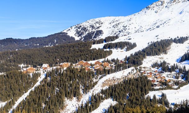 Chalet on the slopes of the valley Meribel. Ski Resort Meribel  - Photo, Image