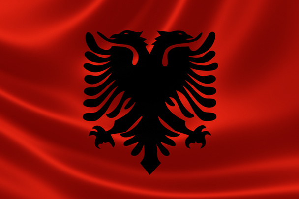 アルバニア共和国の国旗 - 写真・画像