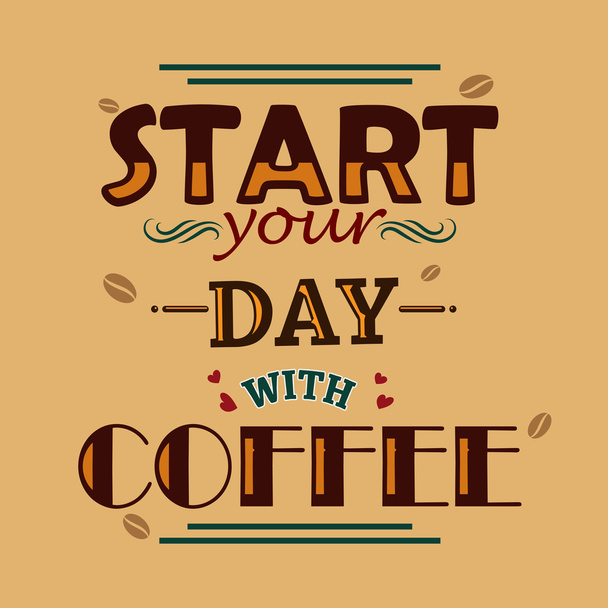 Vintage poster of coffee inspiration quotation - Vector, imagen