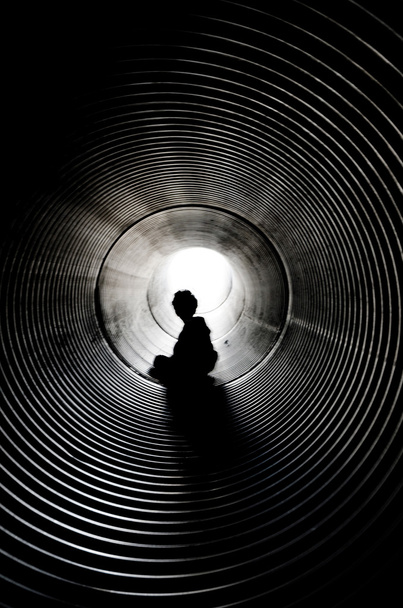 The silhouette in the tunnel - Photo, Image