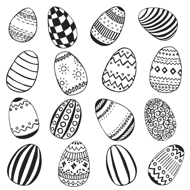 Conjunto de ovos de Páscoa decorativos
. - Vetor, Imagem