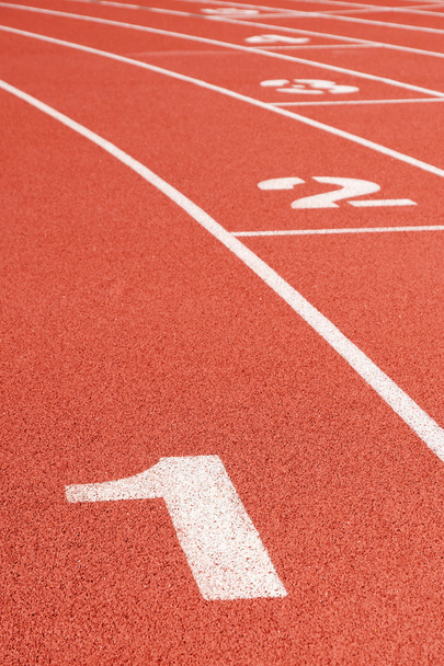 Running track curve with lane numbers - Photo, Image