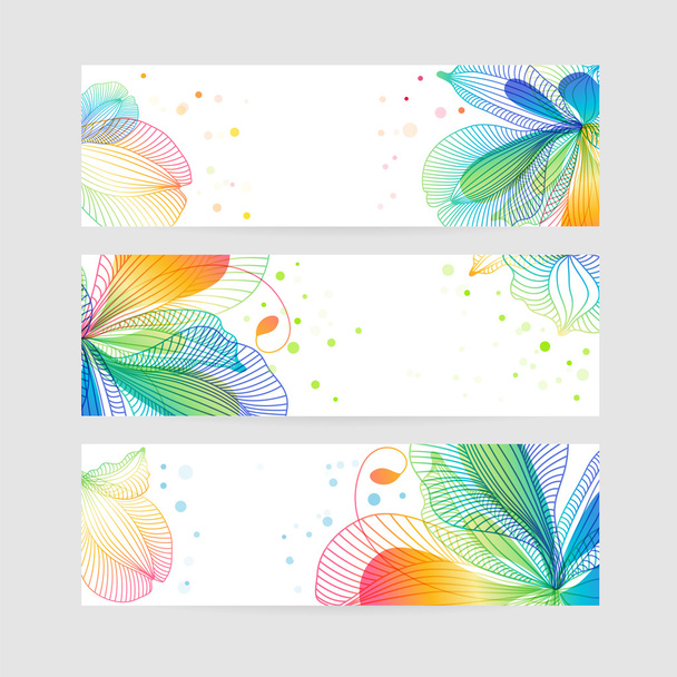 Set of floral banners - Vettoriali, immagini