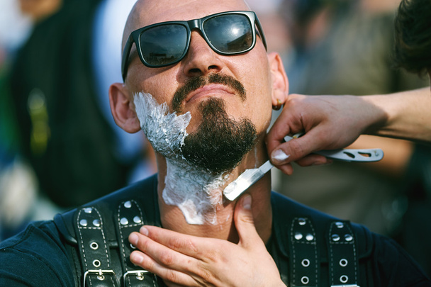 a young bearded man , shave from the Barber - Photo, Image