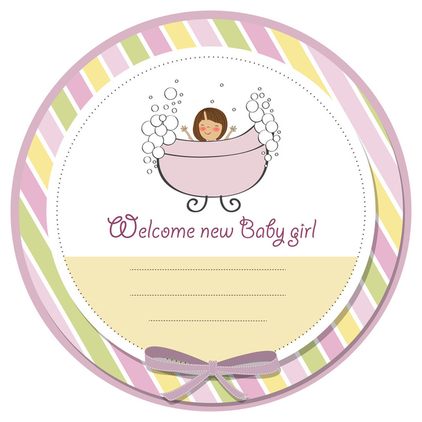 romantikus baba lány zuhany kártya - Fotó, kép