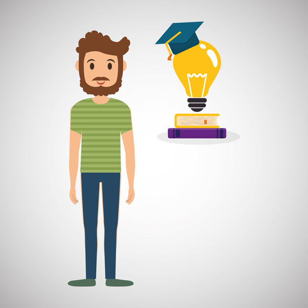 Education design. University icon. Colorfull and isolated illust - Vector, Image