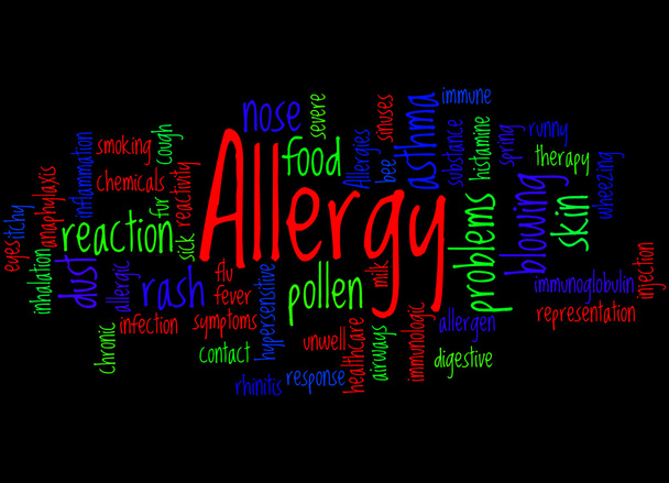 Allergy, word cloud concept 8 - Photo, Image