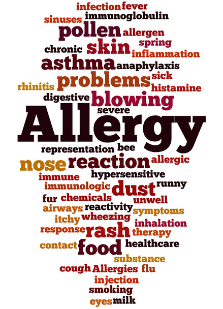 Allergie, word cloud concept 9 - Foto, afbeelding