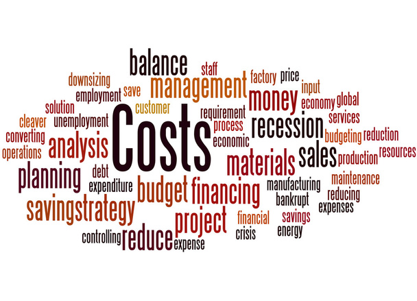 Costs, word cloud concept 6 - Photo, Image