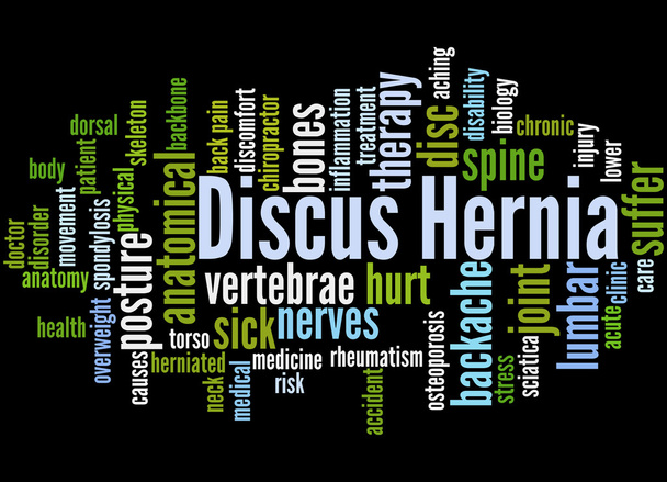 Discus Hernia, word cloud concept 8 - Foto, afbeelding