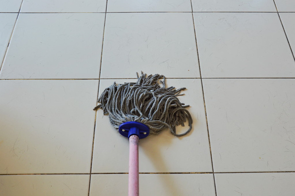 mop the tile floor in home - Photo, Image