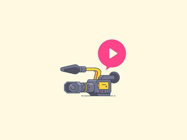 Video camera icon. Recording and playback. - Vector, Image