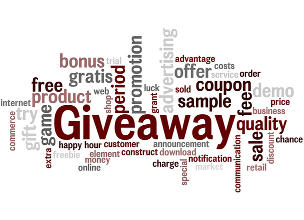 Giveaway, word cloud concept - Photo, Image