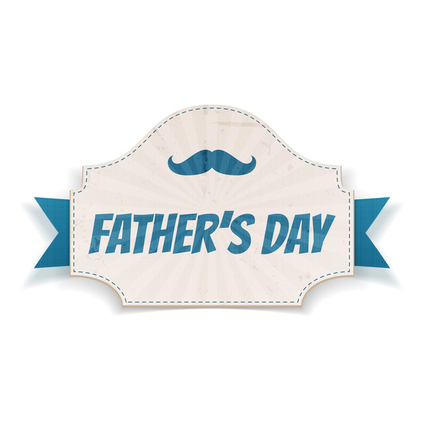 Fathers Day textile Card with greeting Ribbon - Vektor, Bild