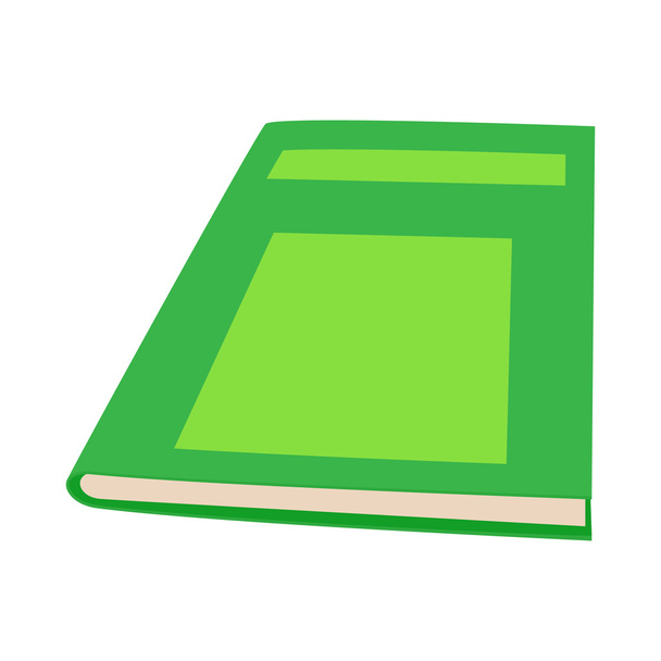 Closed green book icon, cartoon style - Vector, Imagen