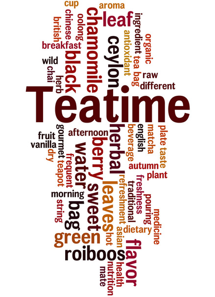 Teatime, word cloud concept 9 - Foto, afbeelding