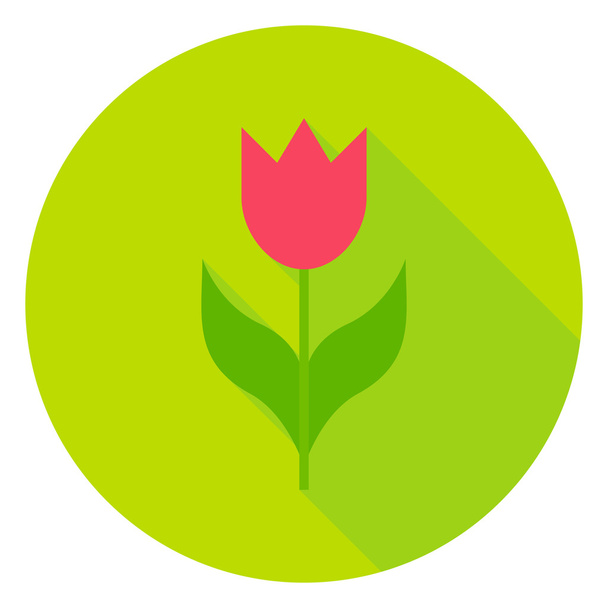 Jarní květina Tulipán kruhu ikona - Vektor, obrázek
