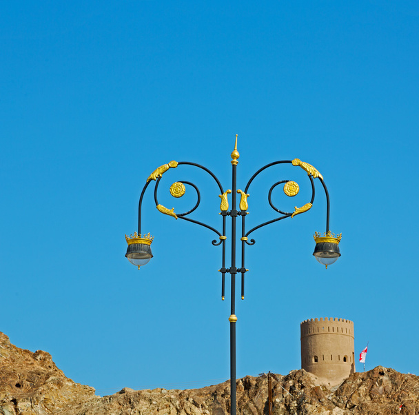 w Omanu muscat skała stary niebo obronny fort battlesment i - Zdjęcie, obraz