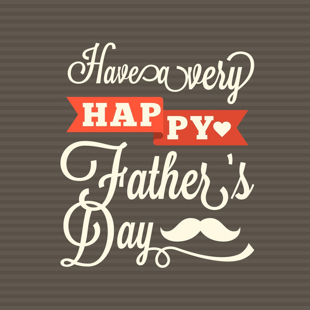 glücklicher Vatertag vintage typographisch mit gestreiftem Hintergrund - Vektor, Bild
