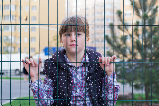 girl behind bars - Photo, Image