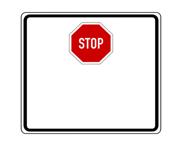 Stop sign with added sign - Vector, Image