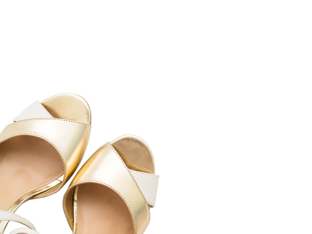Isolated gold woman shoes - Photo, Image