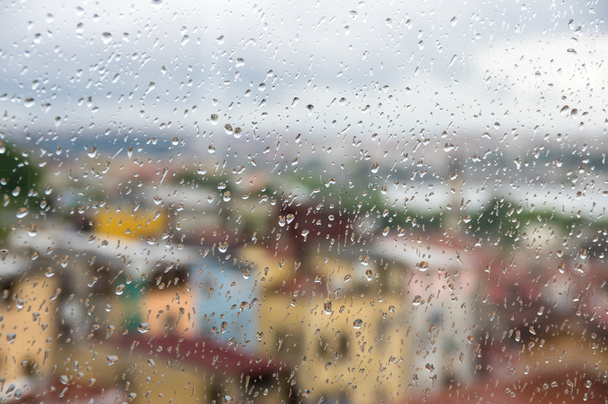 Rainy Istanbul through the window - Фото, изображение