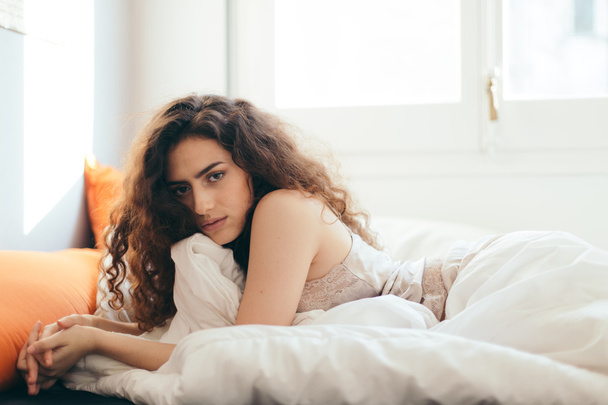 Sexy woman in bed - 写真・画像