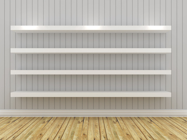 white shelves design on white background - Photo, Image
