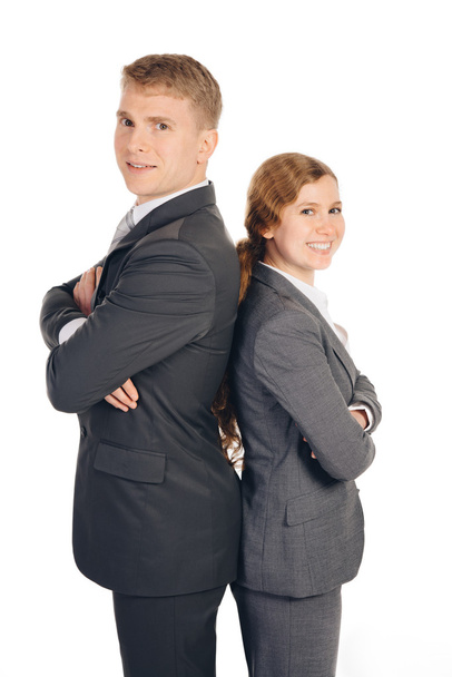 two persons in suits standing - Foto, afbeelding