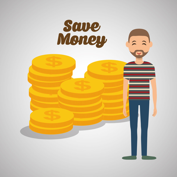 Дизайн Save Money. Финансовая статья. Красочная иллюстрация, векто
 - Вектор,изображение