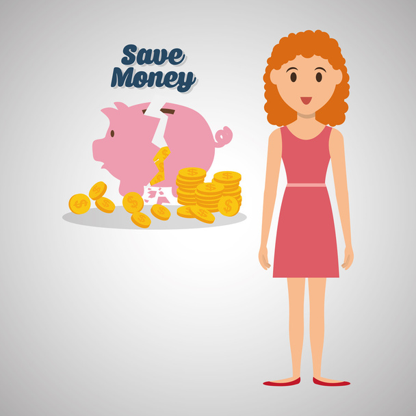 Économisez de l'argent design. Poste financier. Illustration complète, vecto
 - Vecteur, image