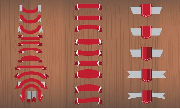 Векторний набір триколорних, плоских, довгих і коротких стрічок
 - Вектор, зображення