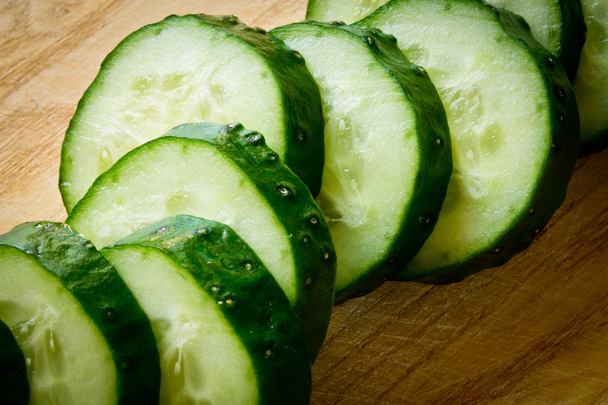 sliced cucumber closeup - Photo, Image