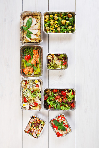 Healthy food take away in boxes, eating right - Photo, Image