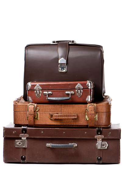 Old suitcases isolated on a white background - Fotografie, Obrázek