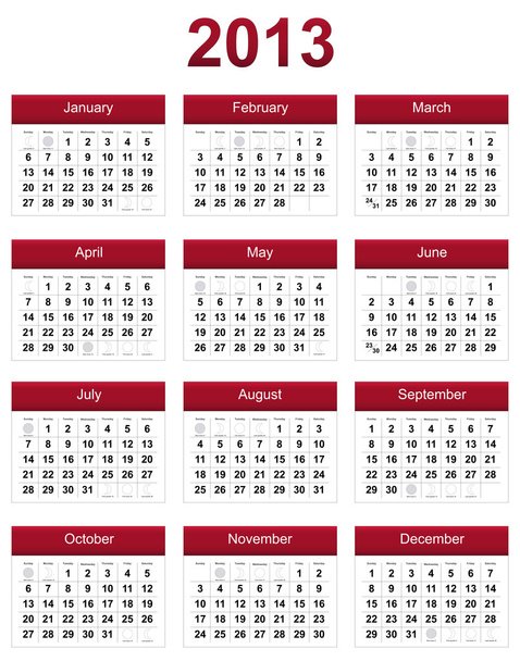 Calendario rojo 2013
 - Foto, imagen