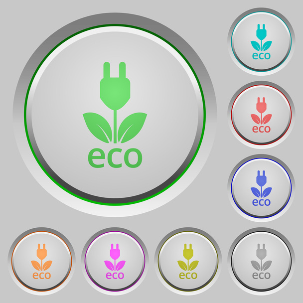 Eco energy push buttons - Vector, afbeelding