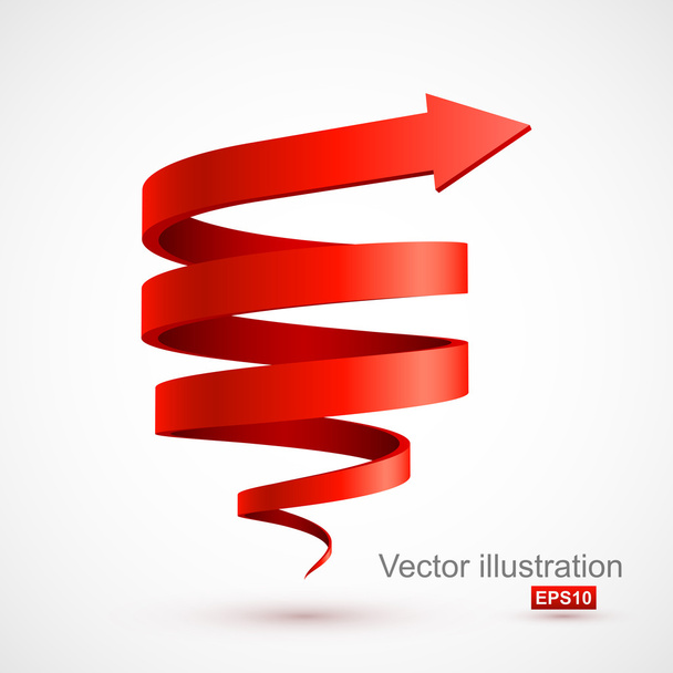 Red spiral arrow 3D - Vector, Image