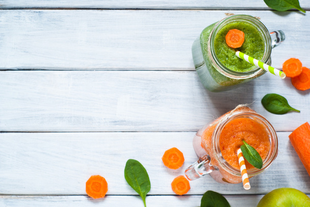 Orange and green smoothie - Photo, Image