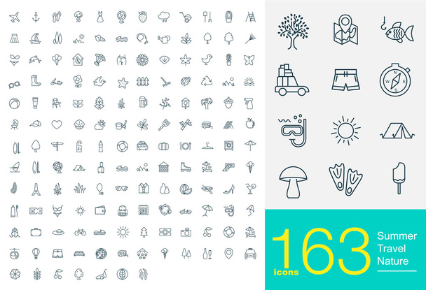 163 icônes de ligne
 - Vecteur, image