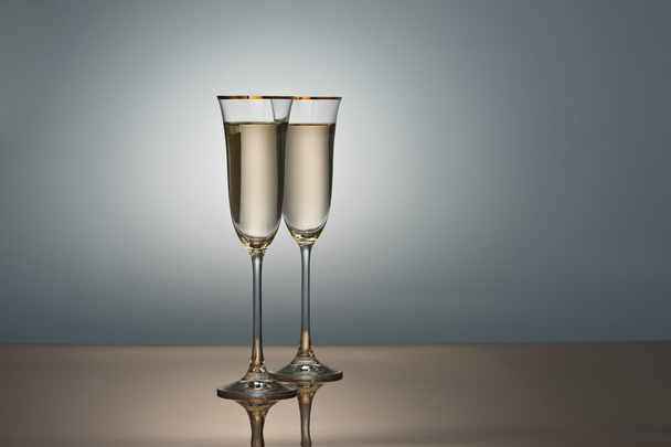 Two champagne glasses - 写真・画像