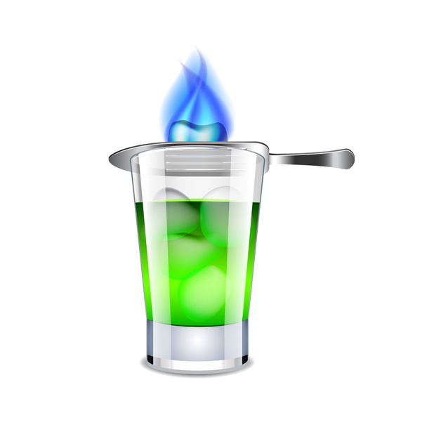 Absinthe isolated on white vector - Vecteur, image
