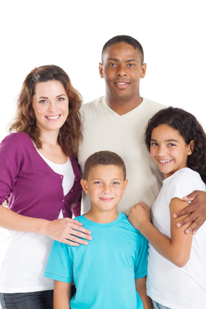 Happy multiracial family of four - Фото, зображення