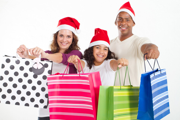 Happy family Christmas shopping - Фото, зображення