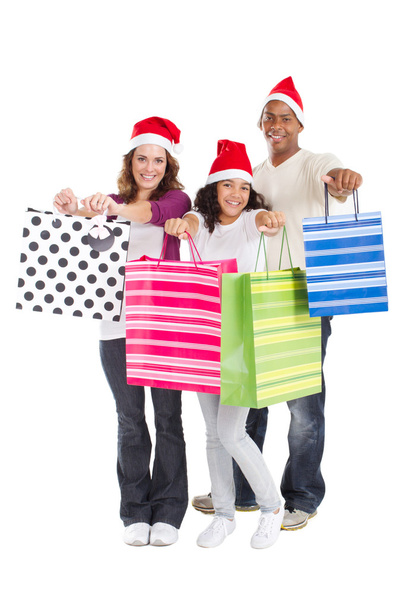 Happy family Christmas shopping - Fotoğraf, Görsel