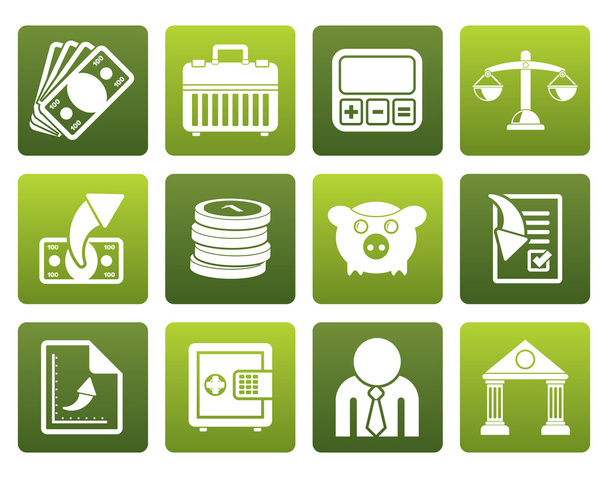 Flat Bank, business and finance icons  - Vector, Image