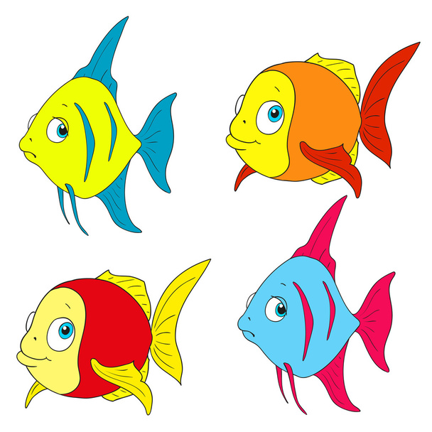 Un set di pesci colorati. Vettore isolato
 - Vettoriali, immagini