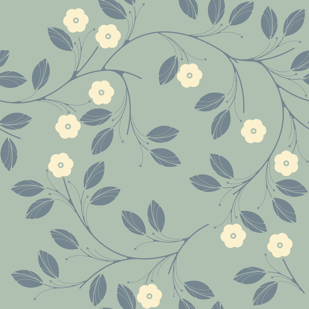 Endless pattern with stylish flowers and leaves - Vector, imagen