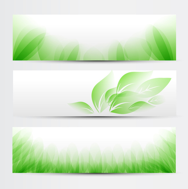 Green banner set - Vektor, obrázek